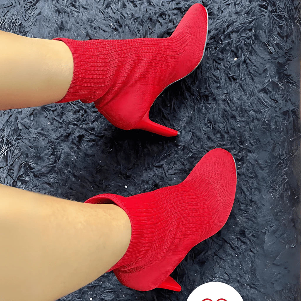 Bota Meia Villarosa Feminina Slip On Knit Cano Médio