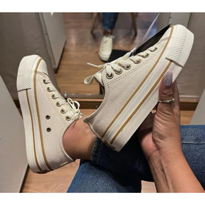 Tenis Star Plataforma Sola Alta Bege Moda Envio Imediato Feminino