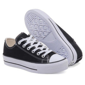 Tenis Star Plataforma Sola Alta Bege Moda Envio Imediato Feminino