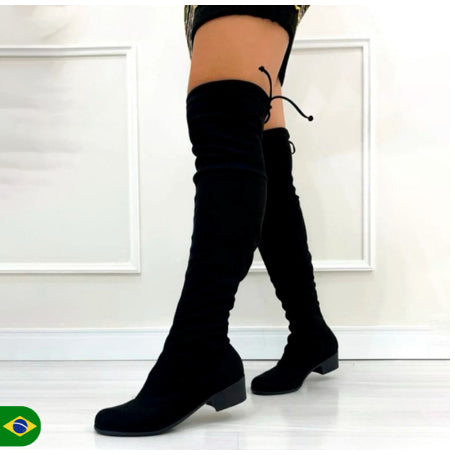 Bota Montaria Over The Knee em Camurça Acima Do Joelho Rodeio Country